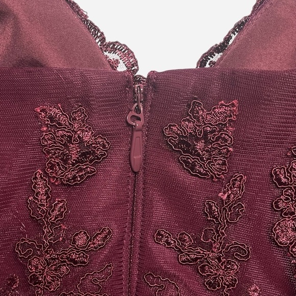 Azazie Burgundy Maxi Dress - Picture 7 of 15